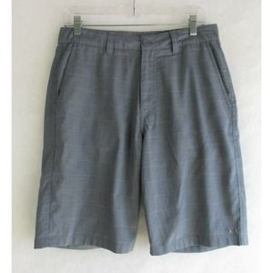 O'Neill Chino Shorts 30 Gray Plaid Mens Flat Front